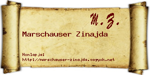 Marschauser Zinajda névjegykártya